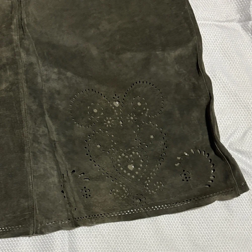 Siena Studio leather Dark Olive A-Line Skirt